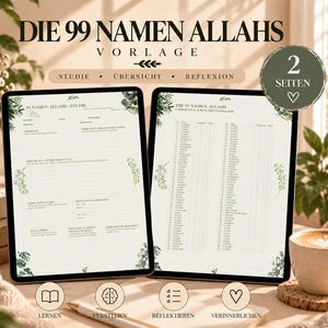 99 Namen Allahs Study Template