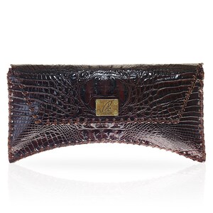 Cuero en relieve, bolso de noche para mujer, bolso de cuero exótico, regalo del Día de la Madre, clutch de Anat Marin. diseño original.