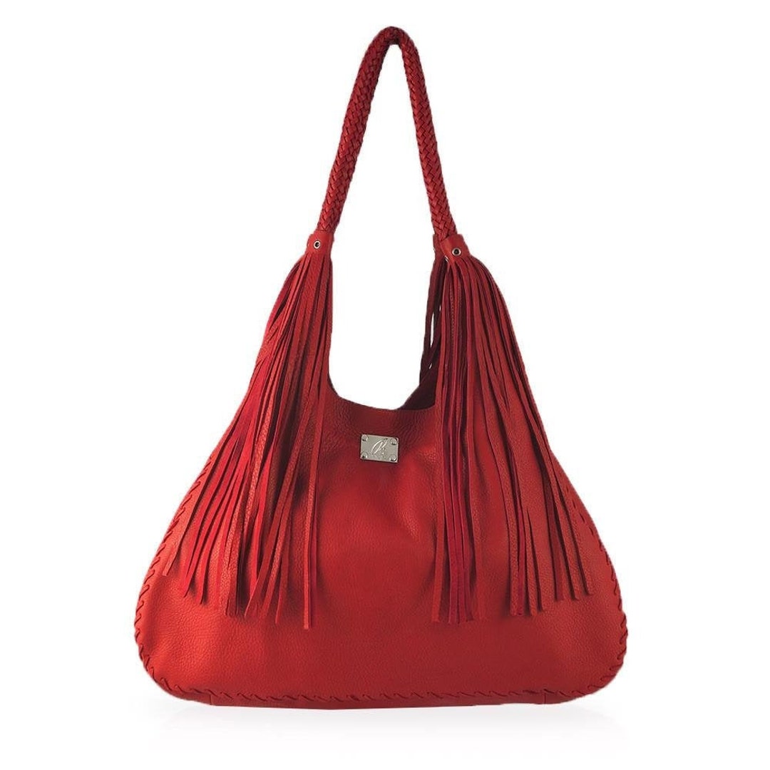 Soft Leather Purse Shoulder Bag in Red women Soft Handbags Red Handbags ...