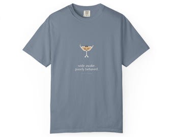 Night Shift | Funny Espresso Martini Tee, wide awake poorly behaved shirt, girls night gift