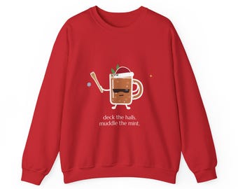 Moscow Mule Sweatshirt, Deck the Halls, Bartender Gift, Christmas Gift