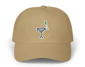 Dirty Martini Hat, Embroidered Baseball Cap, Olive Cap, Martini Lover Gift, Bar Humor