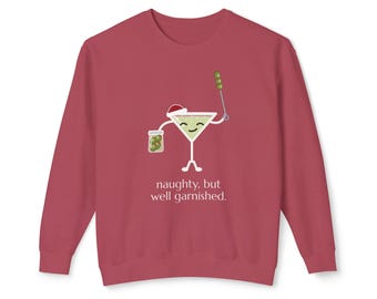 Dirty Martini Comfort Colors Crewneck, Olive Ornaments, Martini Lover Gift, Christmas Gift, 100% Cotton