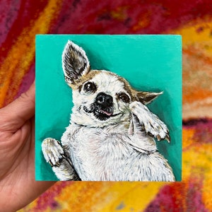 Custom Pet Portrait on Wood Panel, Mini Pet Portrait Wood Panel, Custom Dog Portrait, Custom Cat Portrait image 4