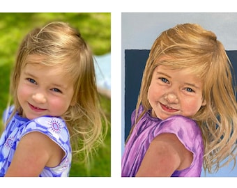 Custom Oil Portrait Painting from a Photo. One of a Kind Painting.  Personalized Oil Painting.