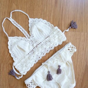 Crochet Bikini, crochet bathing suit, crocheted swimsuit, knitted bikini set, sexy crochet swiwsuit, honeymoon bikini set, boho swimwear