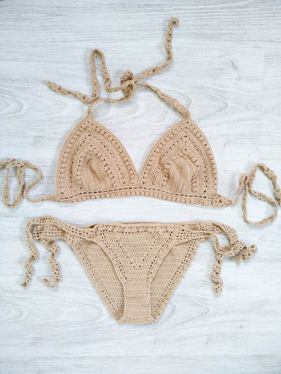 unlined crochet bikini