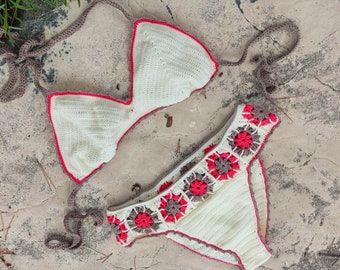 Crochet bikini, crochet swimsuit, handmade bathing suit, crochet swimwear