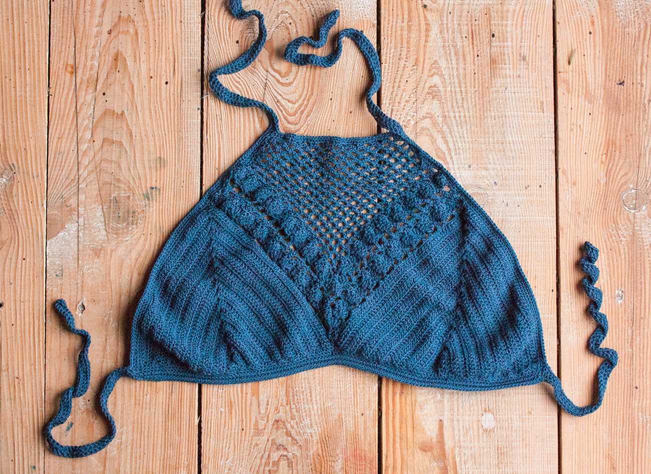 Raffia Crochet Square Neck Bikini Top