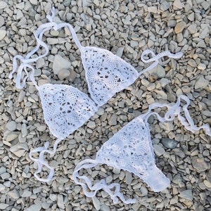 Crochet bikini, Nudist bikini, handcrochet swimsuit