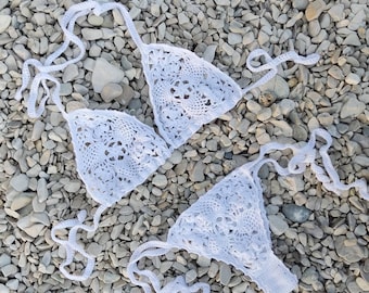 Gehäkelter Bikini, FKK-Badeanzug, handgehäkelter Badeanzug
