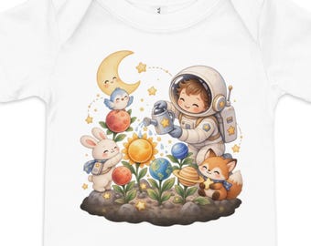 Body de bebé pequeño explorador espacial, conjunto de bebé astronauta, ropa de bebé espacial para guardería, regalo para baby shower, regalo de galaxia para bebé