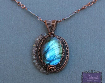 Moonlight Orbit Wire Wrapped, Wirework, Wire Work Cabochon Pendant Tutorial, Pattern. PDF