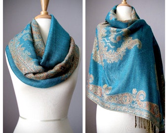 Teal blue scarf | Etsy