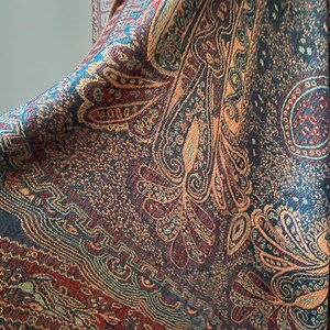 Pashmina shawl, Large Paisley design, Two options Shawl or Infinity scarf image 4