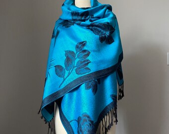 Light Blue Pashmina shawl scarf for formal event