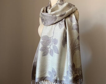 Ivory Pashmina shawl scarf - Statement shawl for occasion, special event