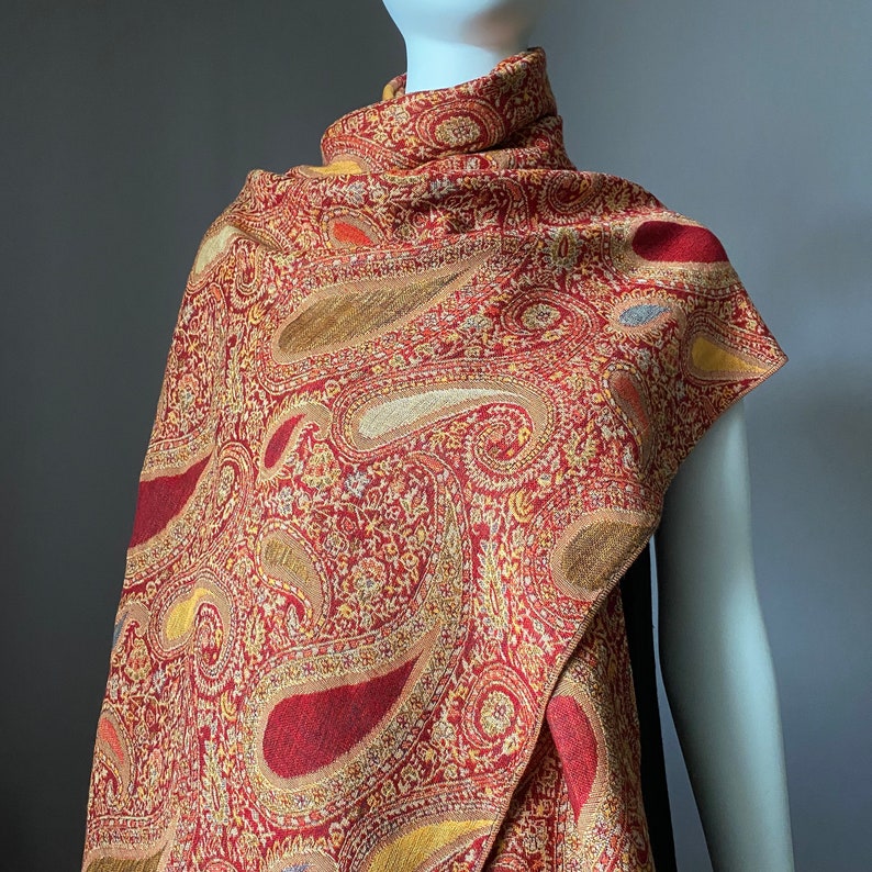 Rust Scarf Autumn Color Jacquard Scarf Women Scarves - Etsy