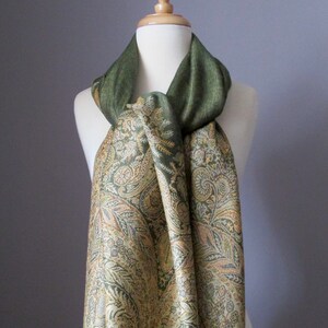Olive Green/delicate Paisley Pashmina Shawl Cowl Scarf - Etsy