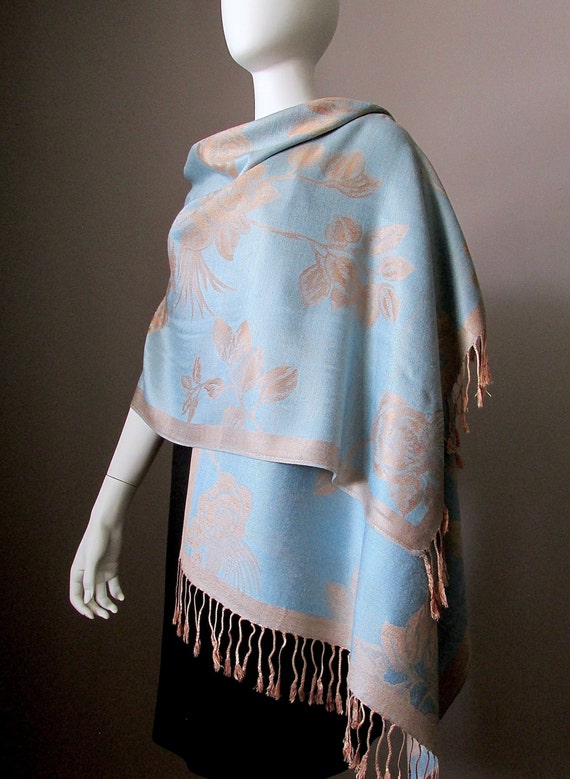 rose gold pashmina shawl