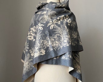 Reversible Gray/Ivory winter scarf, Luxury collection, Amazing Gift for woman, chose your style pashmina  or infinity scarf