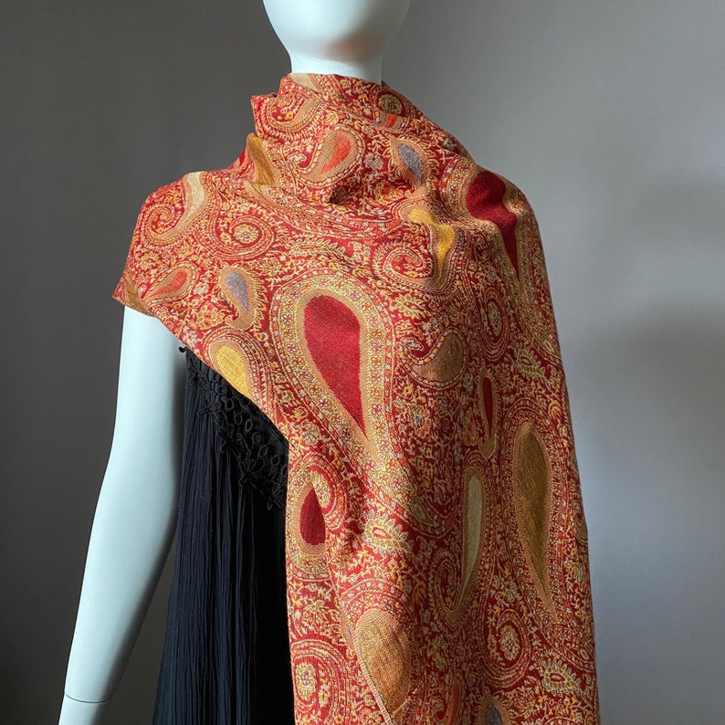 Rust Scarf Autumn Color Jacquard Scarf Women Scarves - Etsy