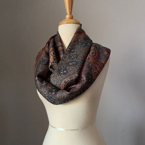 Pashmina shawl, Large Paisley design, Two options Shawl or Infinity scarf INFINITY SCARF