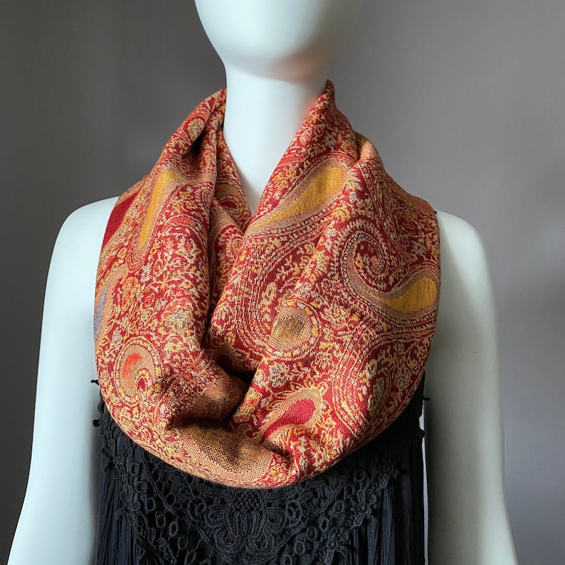 Rust Scarf Autumn Color Jacquard Scarf Women Scarves - Etsy