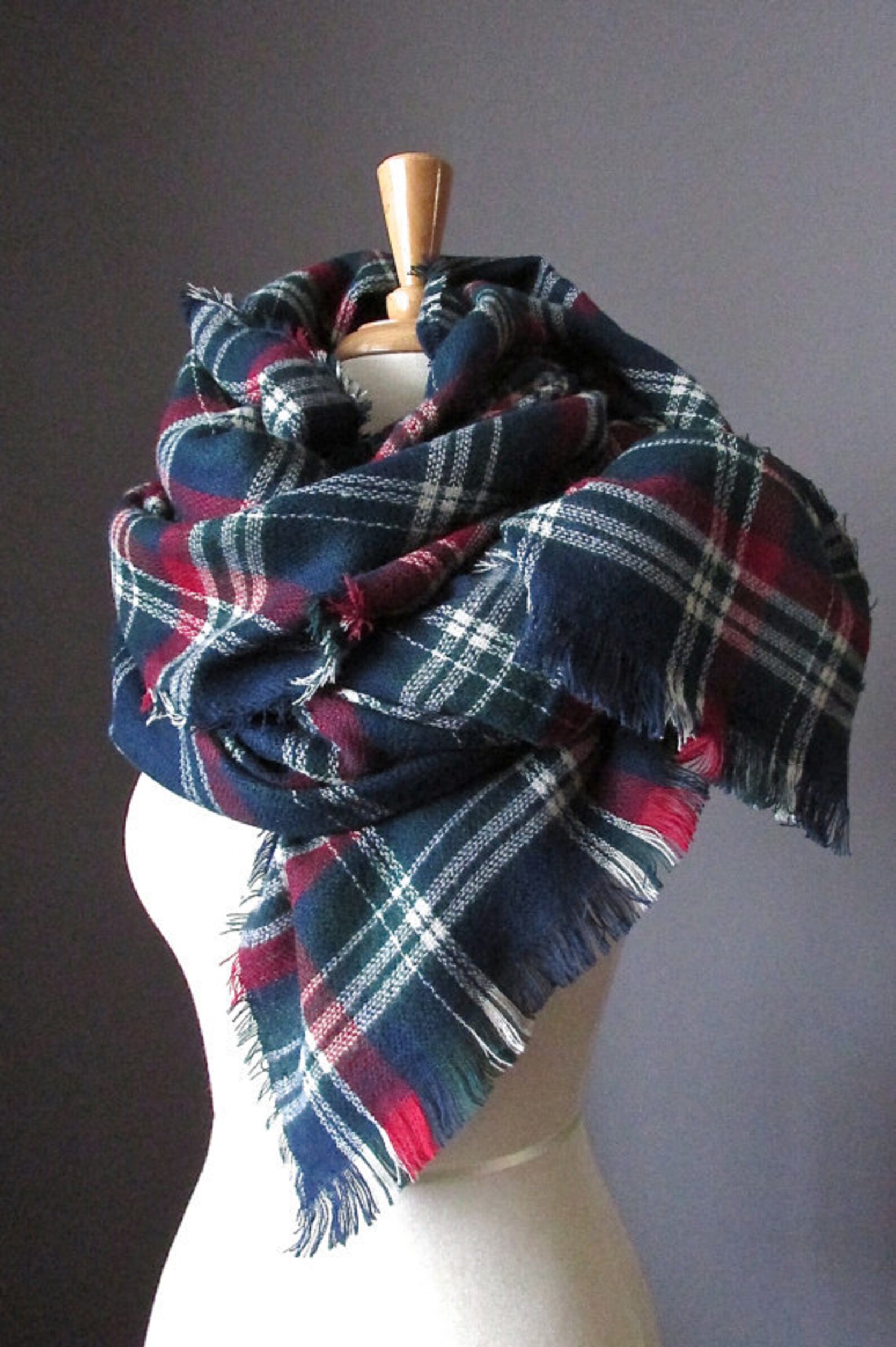Tartan scarf plaid scarf blanket scarf oversized winter | Etsy