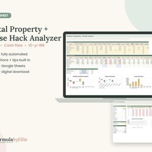 Rental Property Analyzer Spreadsheet | House Hack Calculator (Digital Download)