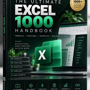 Ultimate Excel 1000 Handbook | Formulas, Functions, Shortcuts (Digital Download)