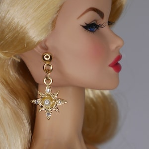 Earrings for 12&#39;&#39; fashion doll, Fashion Royalty, Poppy Parker, East 59th and  other 1/6 and 1/4 scale dolls