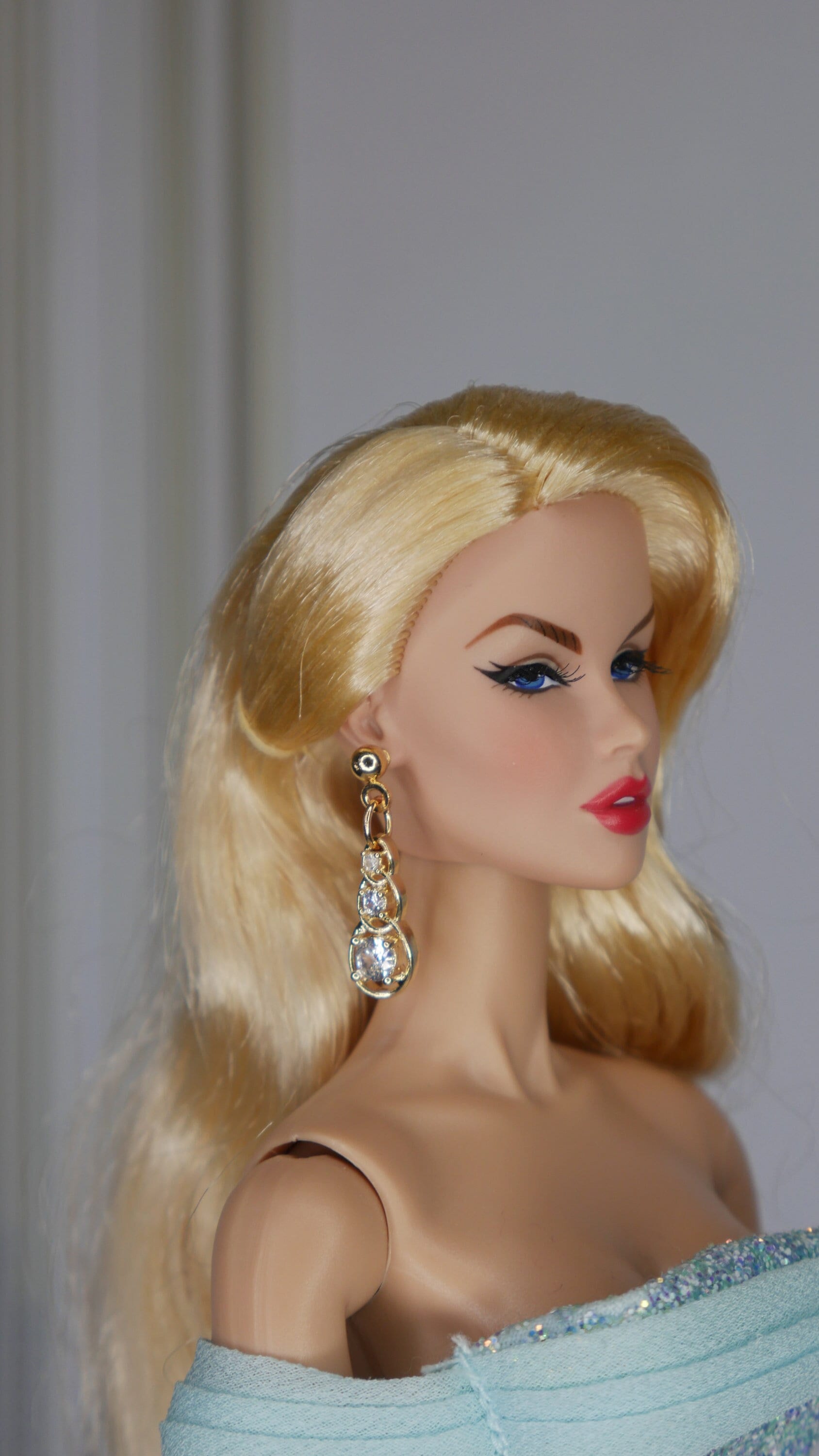 Earrings for 12'' Doll Fashion Royalty, Poppy Parker, East Earrings for 12'' Doll Fashion Royalty, Poppy Parker, East