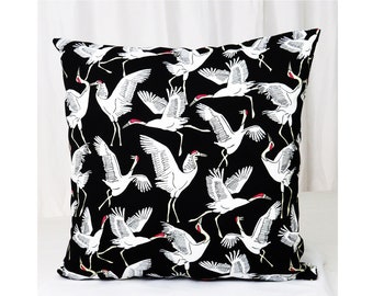 Black and White Outdoor Pillow Covers  Pillowcases  with Birds Flying 16" 18" 20" 24 Sofa Couch Home Decor