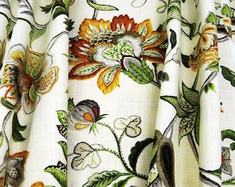 Floral Curtain Panel, P Kaufmann Brissac Amber, Living Room Drapery, Nursery Decor