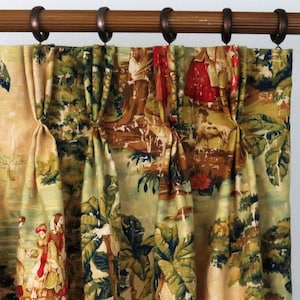 Pinch Plooi Gordijnen, Pinch Plooi Gordijnen, Franse Stijl Toile Land Raambehandelingen Goud Rood, Draperie Paneel Woonkamer Slaapkamer Verduistering