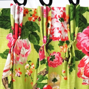 Pinch Pleat Curtains Custom Floral Pink Red Drapes Curtain Panels Traverse Rod Triple Pinch Pencil Pleated Curtains Drapery Living Room