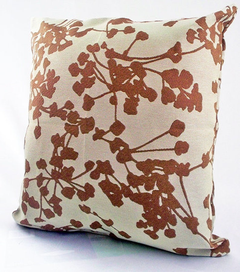 Textured Floral Light Dark Brown Throw Pillow Cover, Brown Tan Pillows