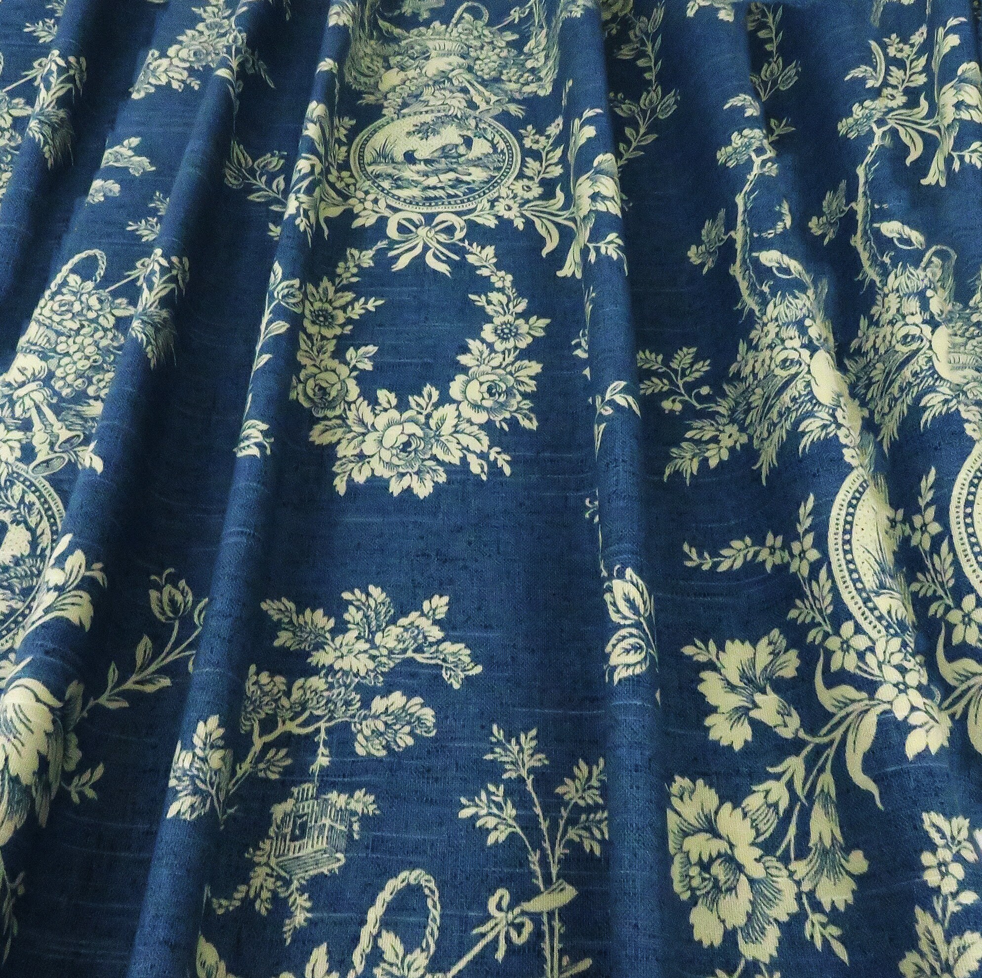 Royal blue curtain fabric best sale