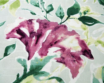 Green Floral Pillow Cover Throw Pillows, Print Cushion Covers, Purple Flowers, Decorative 18 20 46 Custom Designer Glorious Garden Heather