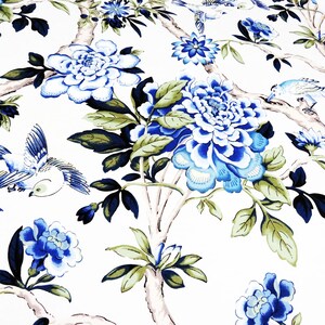 Grommet Curtains Floral Curtain Panel,  Custom Drape Blue Curtains, Decor Curtain Panels, Drapes Living Room Drapery