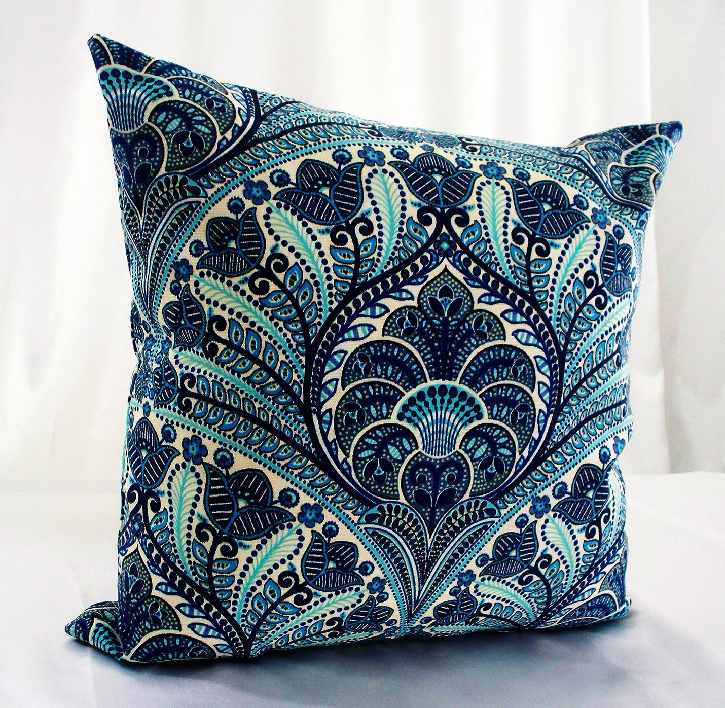 Navy and teal outdoor pillows sale