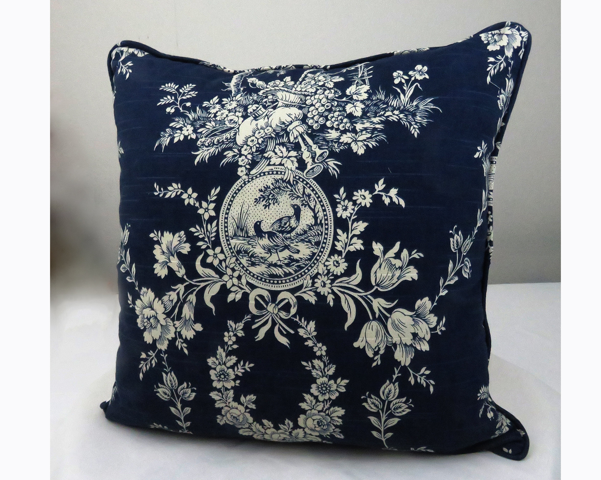 Ivory Deep Blue Cushions Ivory And Navy Throw Pillows