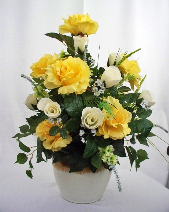 yellow artificial flower arrangements