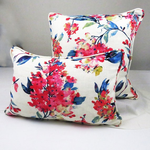 Set Of 2 Ivory And Blue Lumbar Pillow Covers Set Of 2 Ivory And Blue Lumbar Pillow Covers
