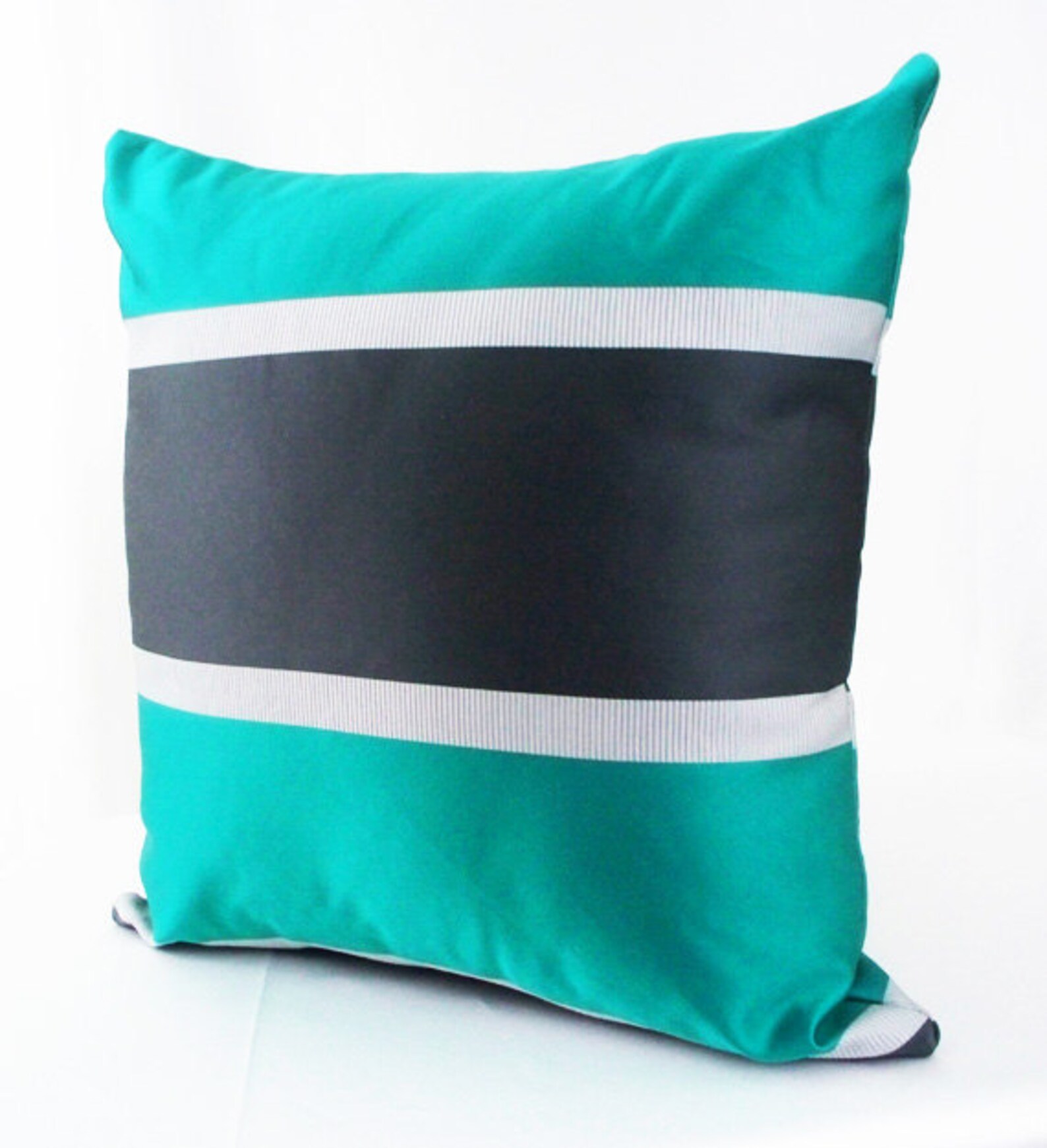 Teal Pillow Cover Teal and Black Pillows Teal Pillow Teal Etsy