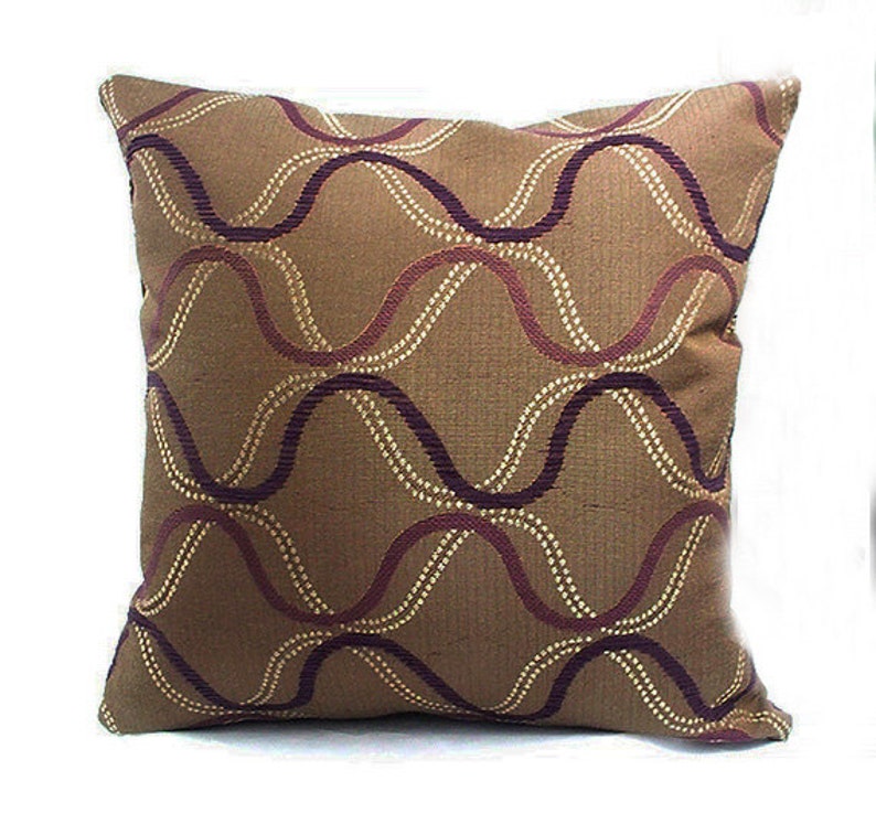 Brown and purple pillows, Designer pillow covers, Brown throw pillows, Brown pillows, Purple pillow covers, Purple throw pillow, Lavender image 4