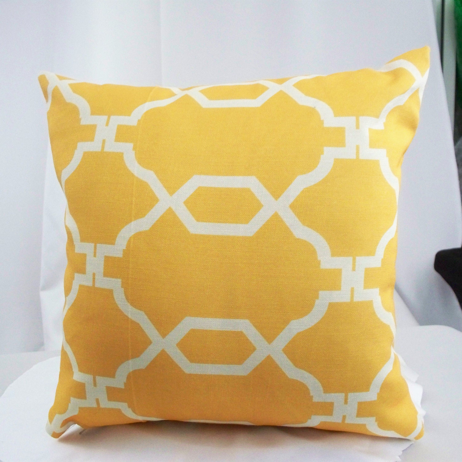 bright yellow throw pillows