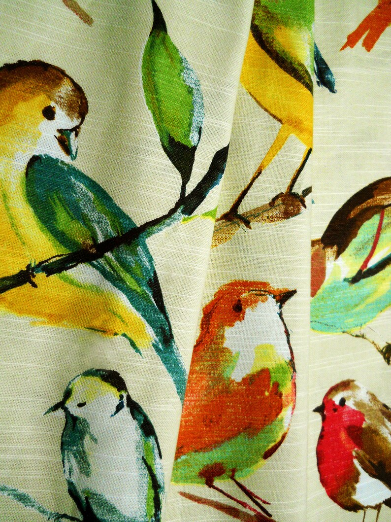 Bird Curtain Panels Bird Pattern Curtains Bird Curtains for Etsy