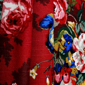 Floral Red Drapery Panel Drapes Grommet Top Curtains, Crimson Living Room Window Treatments Decor Dining Bedroom Home Kitchen Home Burgundy